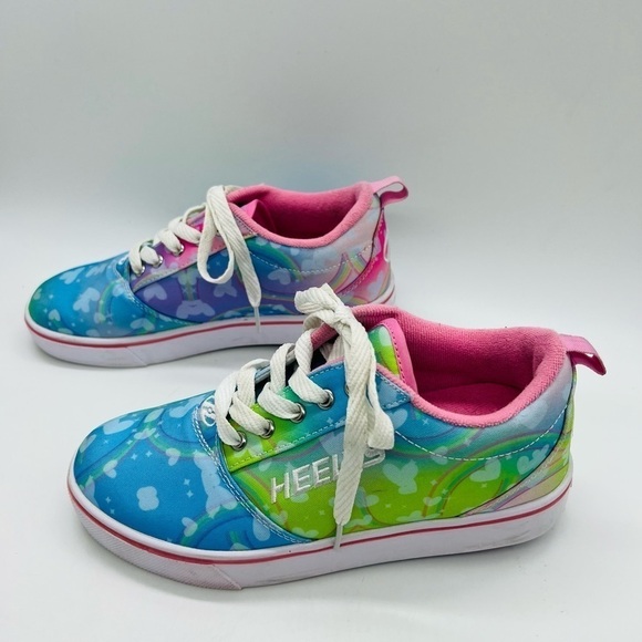 HEEELYS PRO 20 PINK & SKY BLUE ROLLER SNEAKERS YOUTH SZ 5 OR WOMENS SIZE 6 - Picture 4 of 15